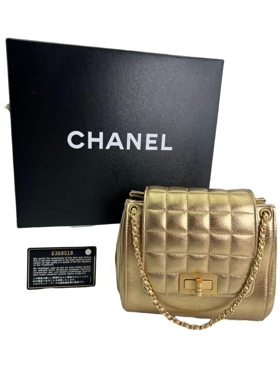 Bolsa Chanel Studded CC Accordion Flap Bag Cinza Original – Gringa