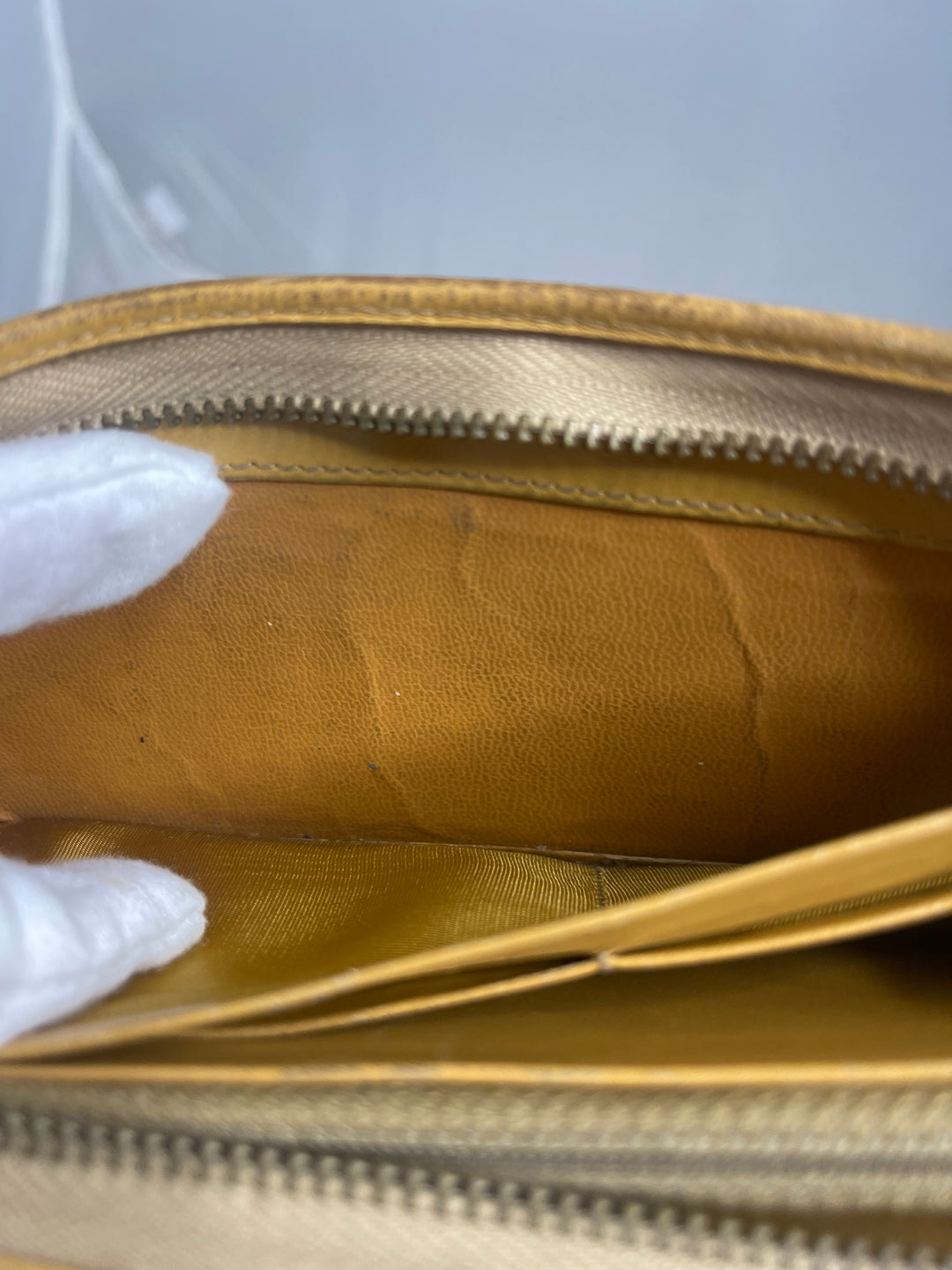 Celine dark brown logo & light leather long zippy wallet