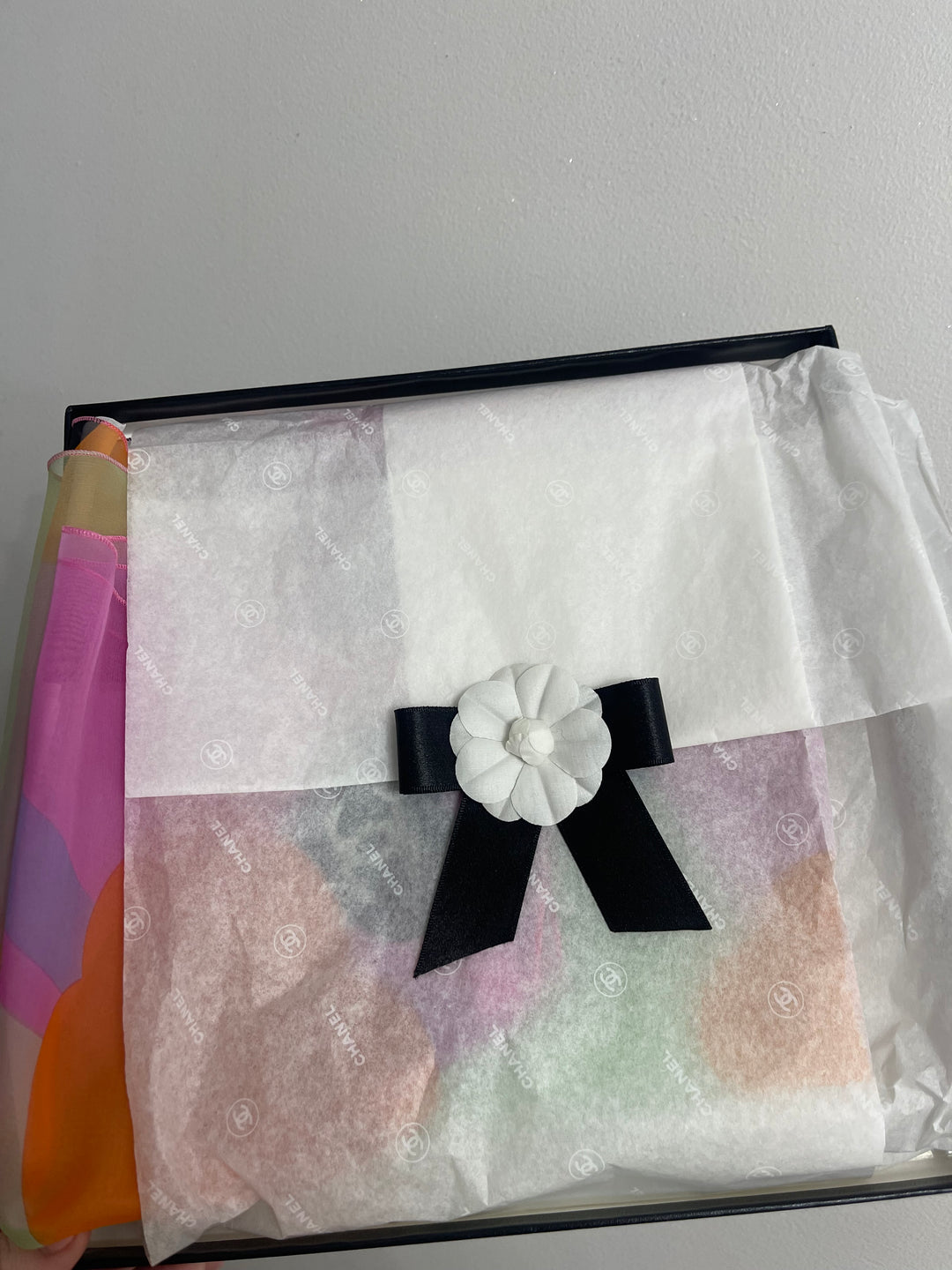 Chanel Pastel Colored Silk Scarf
