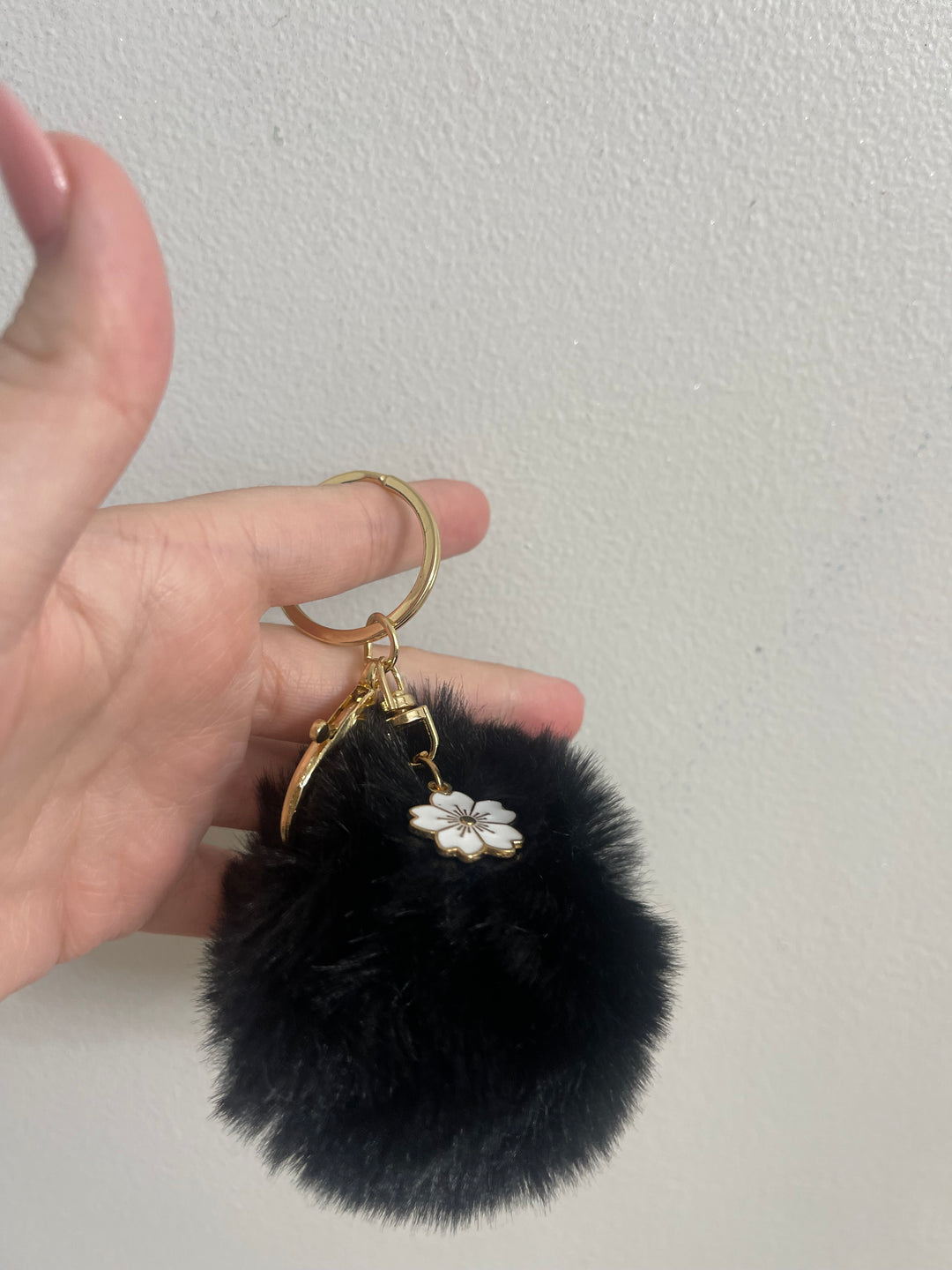 Aftermarket Pom Pom accessory (black with white flower)