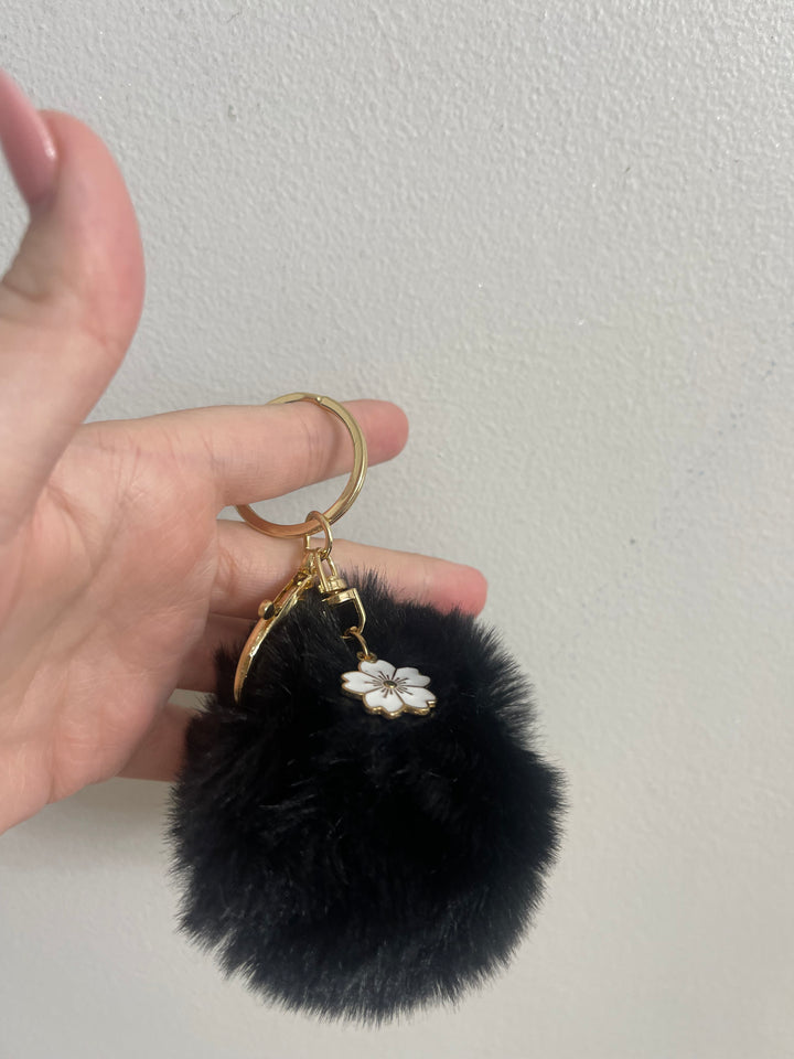 Aftermarket Pom Pom accessory (black with white flower)