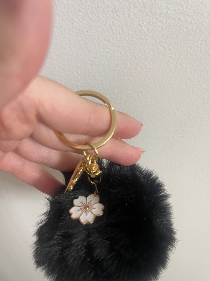 Aftermarket Pom Pom accessory (black with white flower)