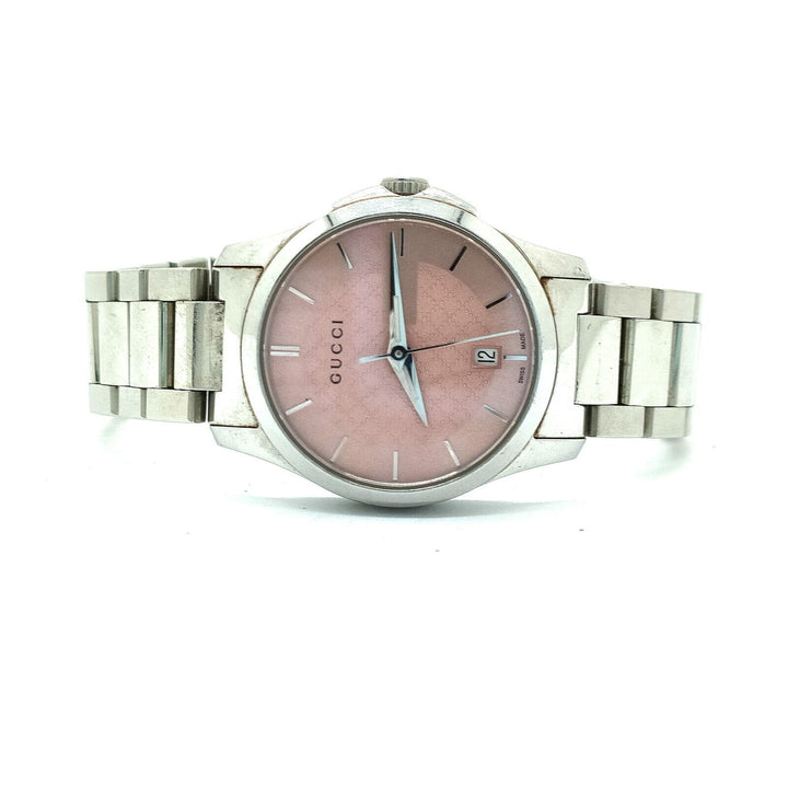 NEW ARRIVAL GUCCI Womans G timeless Pink and silver watch