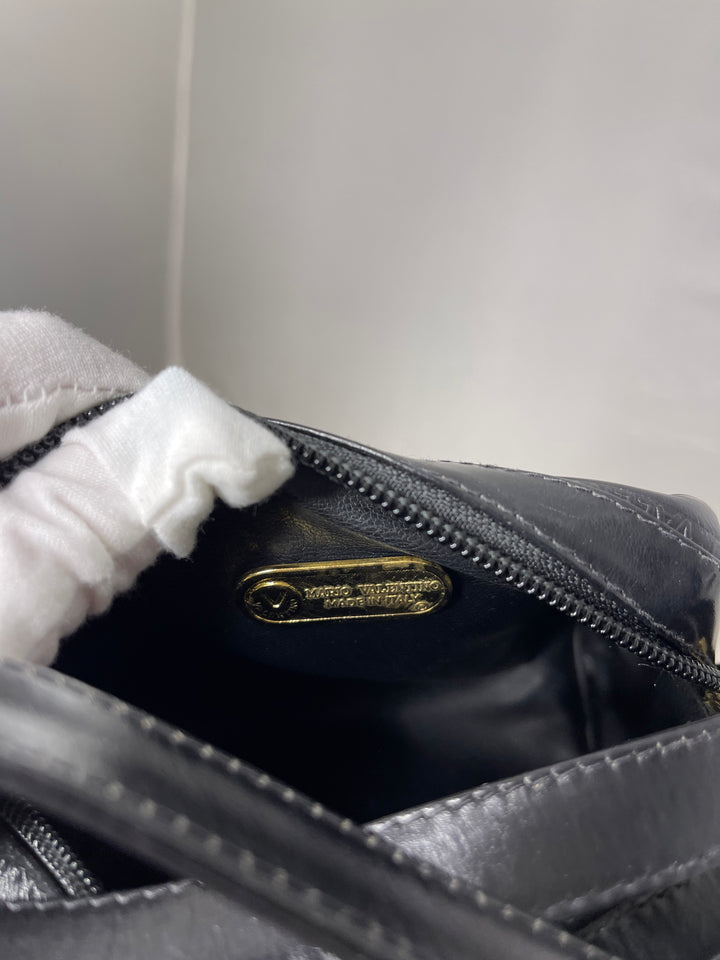 Valentino black leather small crossbody