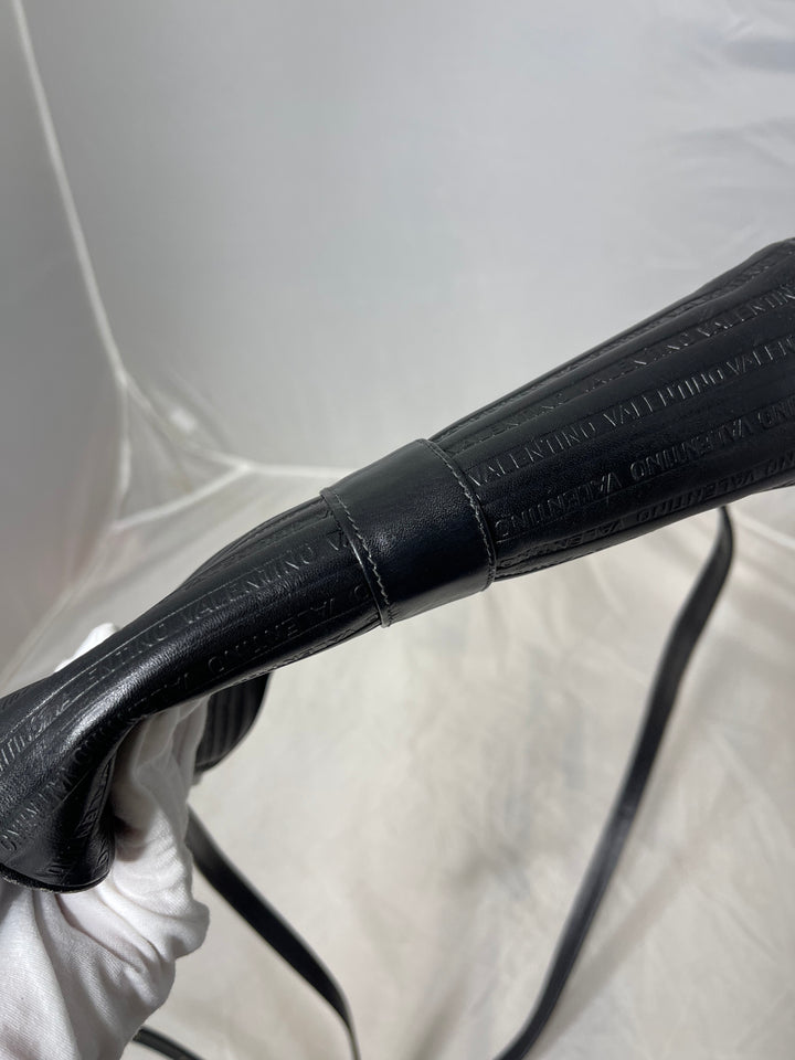 Valentino medium size black leather crossbody