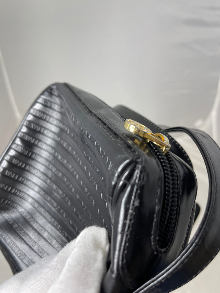 Valentino black leather small crossbody