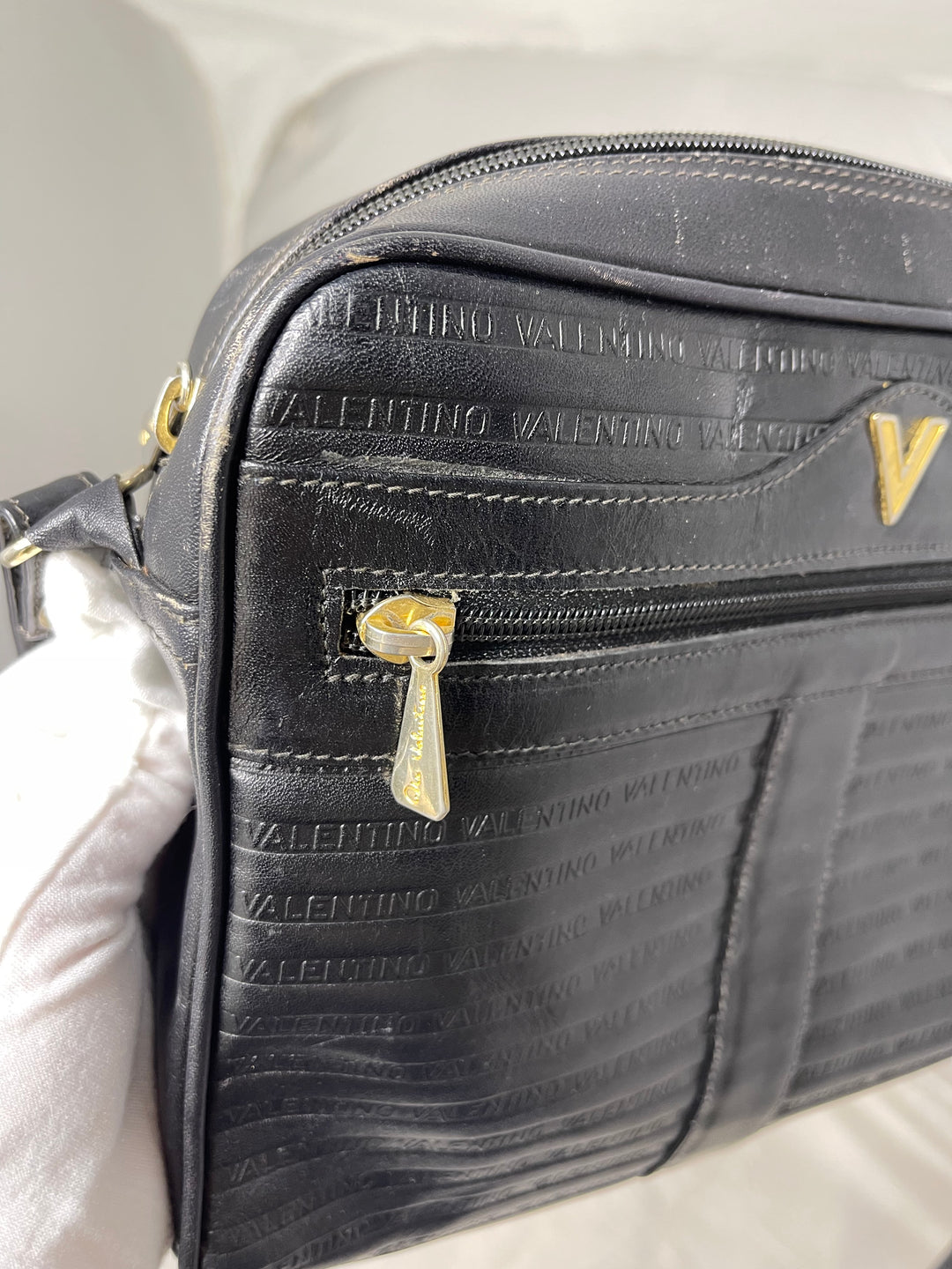 Valentino medium size black leather crossbody