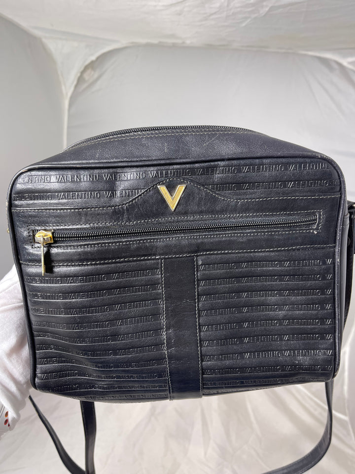 Valentino medium size black leather crossbody