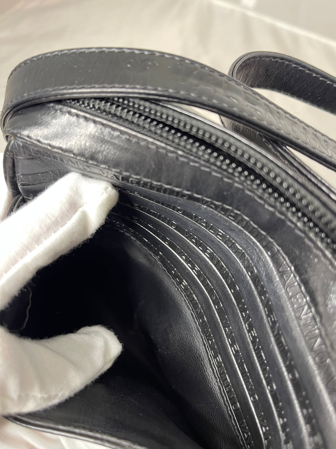 Valentino black leather small crossbody
