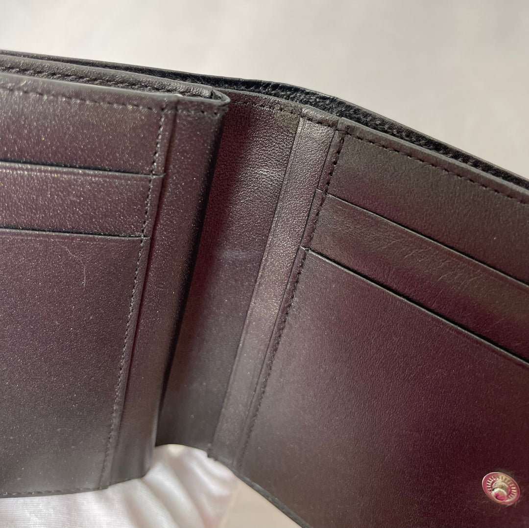 Yves Saint Laurent (YSL) preloved gunmetal gray small compact french kiss lock wallet