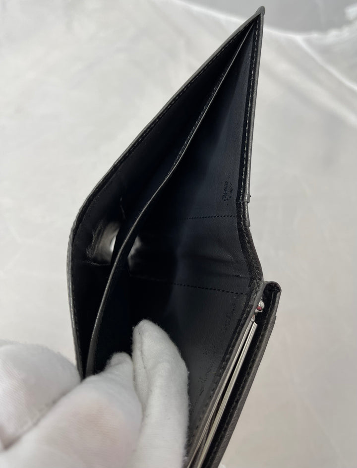 Yves Saint Laurent (YSL) preloved gunmetal gray small compact french kiss lock wallet