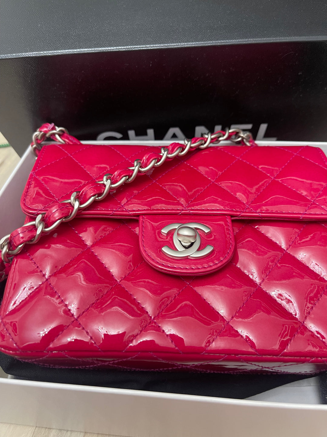 Chanel Fuchsia Mini Classic Bag