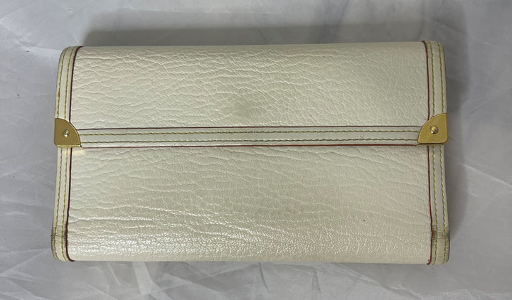 Louis Vuitton Suhali Cream/White & red border international wallet
