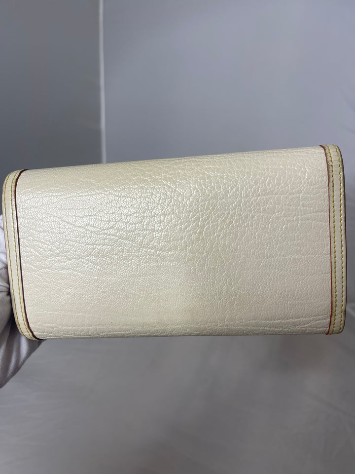 Louis Vuitton Suhali Cream/White & red border international wallet