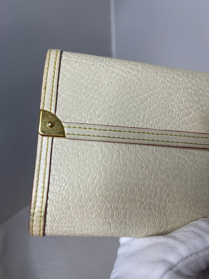 Louis Vuitton Suhali Cream/White & red border international wallet